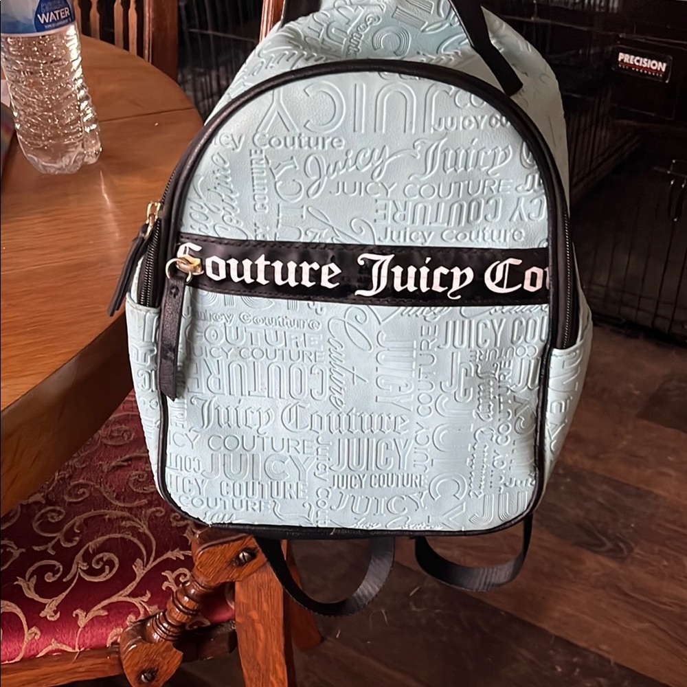 Juicy Couture Embossed Blue Backpack